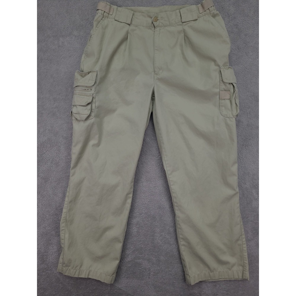 Vintage Orvis Cargo Pants Mens 36X28.5 Beige‎ Fly Fishing Pockets Loose Fit